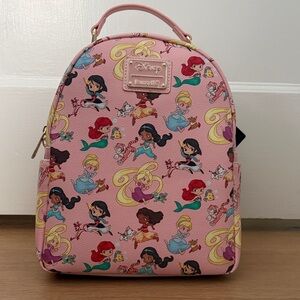 NWT Loungefly Disney Princess All Over Print Mini Backpack